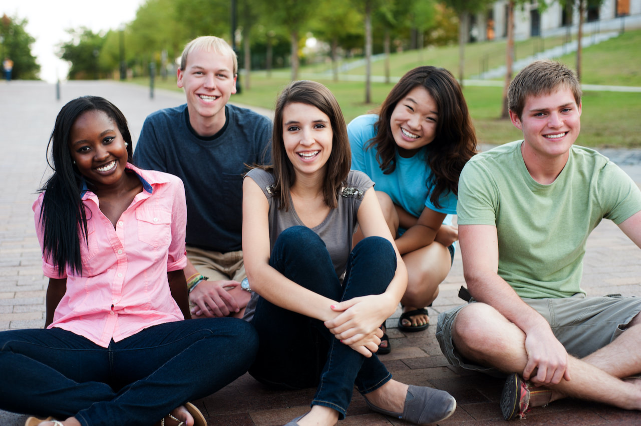 Canadore Foundation Diverse group of friends outside smiling together